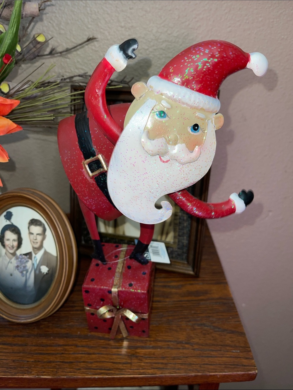 Festive Red Santa Figurine Holiday Decor by